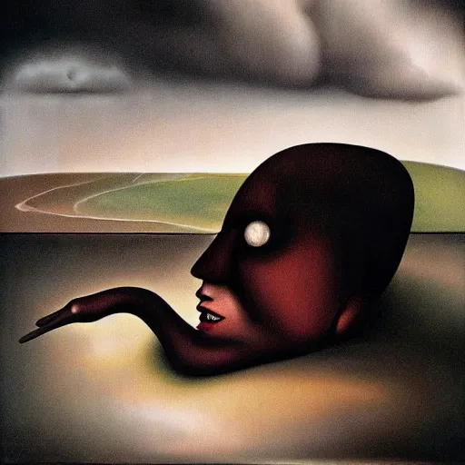 Prompt: The melancholic mind. Surrealist artwork