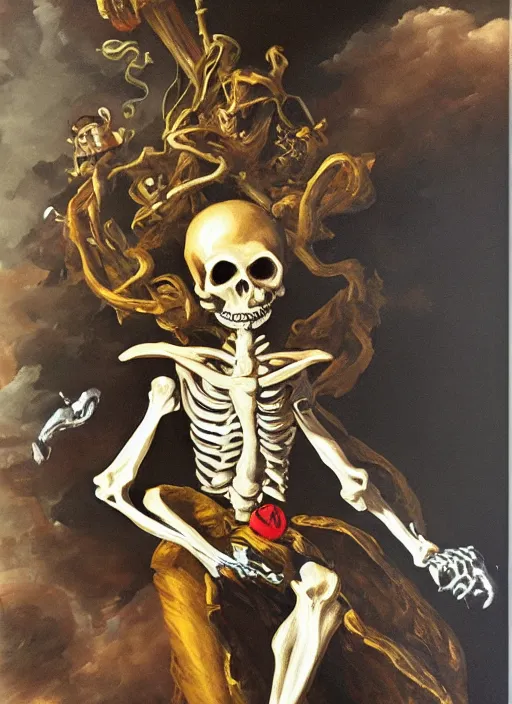 Prompt: sega saturn mr. bones rococo painting