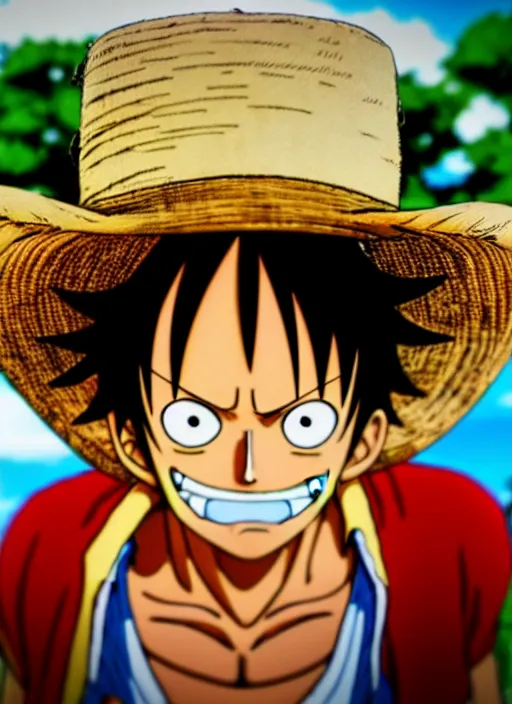 Image similar to photograph of a luffy face, depth of field, focus,