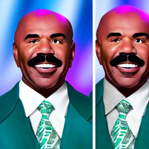 Image similar to steve harvey made of blue green and purple ice