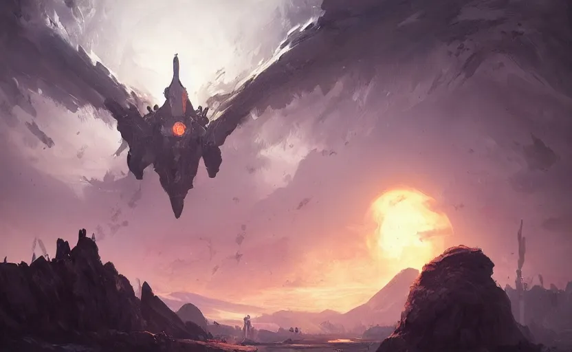 Image similar to a painting of zavhalla from destiny trending on artstation in the style of greg rutkowski