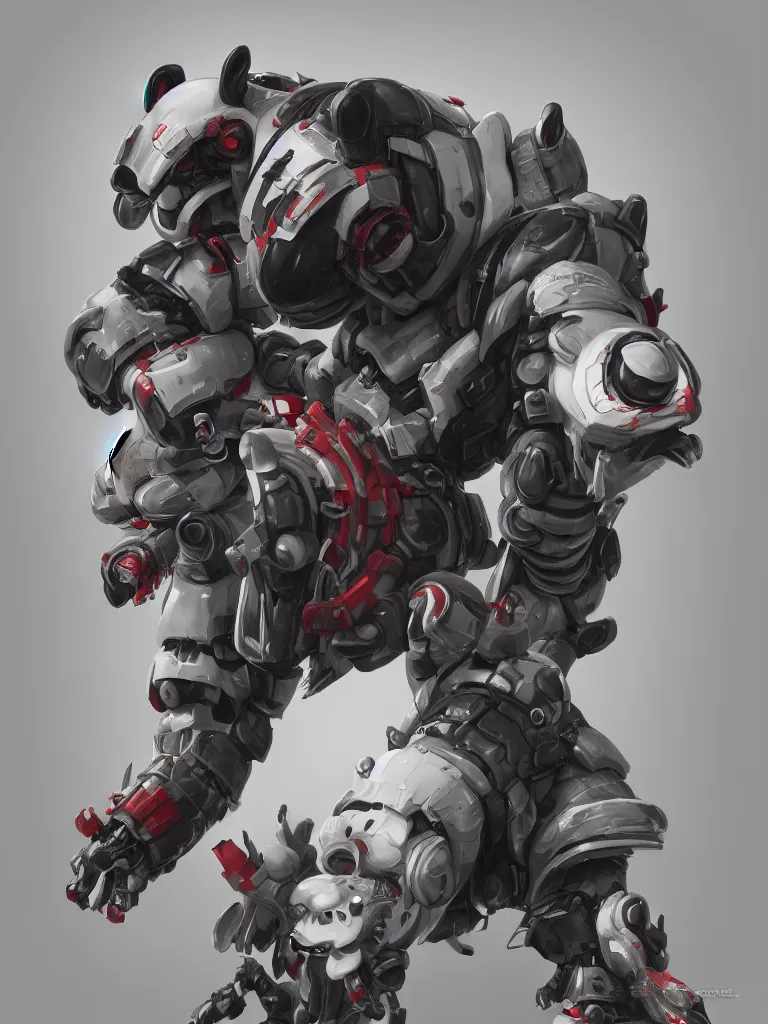 Image similar to “A detailed portrait of a giant robot panda dressed as a samurai, anime, trending on artstation, octane render, cgsociety, 4K, 8K”