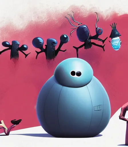 Prompt: Tim Burton style Big Hero 6 by Alex Pardee and Nekro and Petros Afshar, and James McDermott,unstirred paint, vivid color, cgsociety 4K