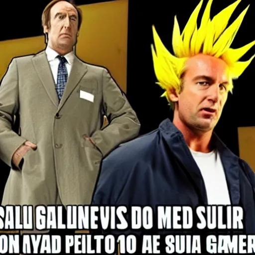 Image similar to saul goodman going super sayian