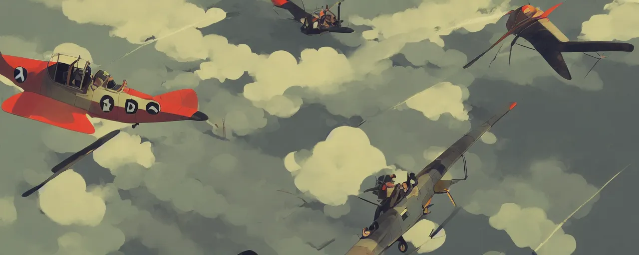 Image similar to japanese zero plane, crashing into the ground, atey ghailan, goro fujita, studio ghibli, rim light, stark very bright lighting, clear focus, very coherent