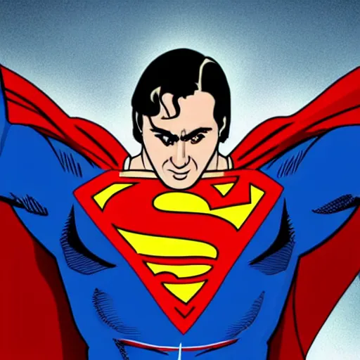 Prompt: Nicolas Cage as Superman