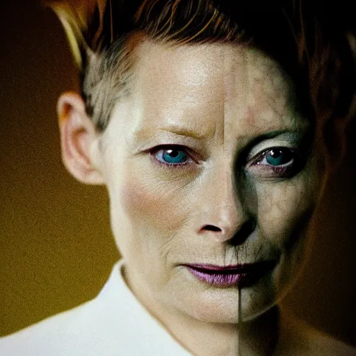 Image similar to tilda swinton lentils double exposure