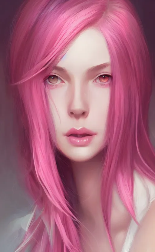 Image similar to teen girl, pink hair, gorgeous, amazing, elegant, intricate, highly detailed, digital painting, artstation, concept art, sharp focus, illustration, art by Ross tran