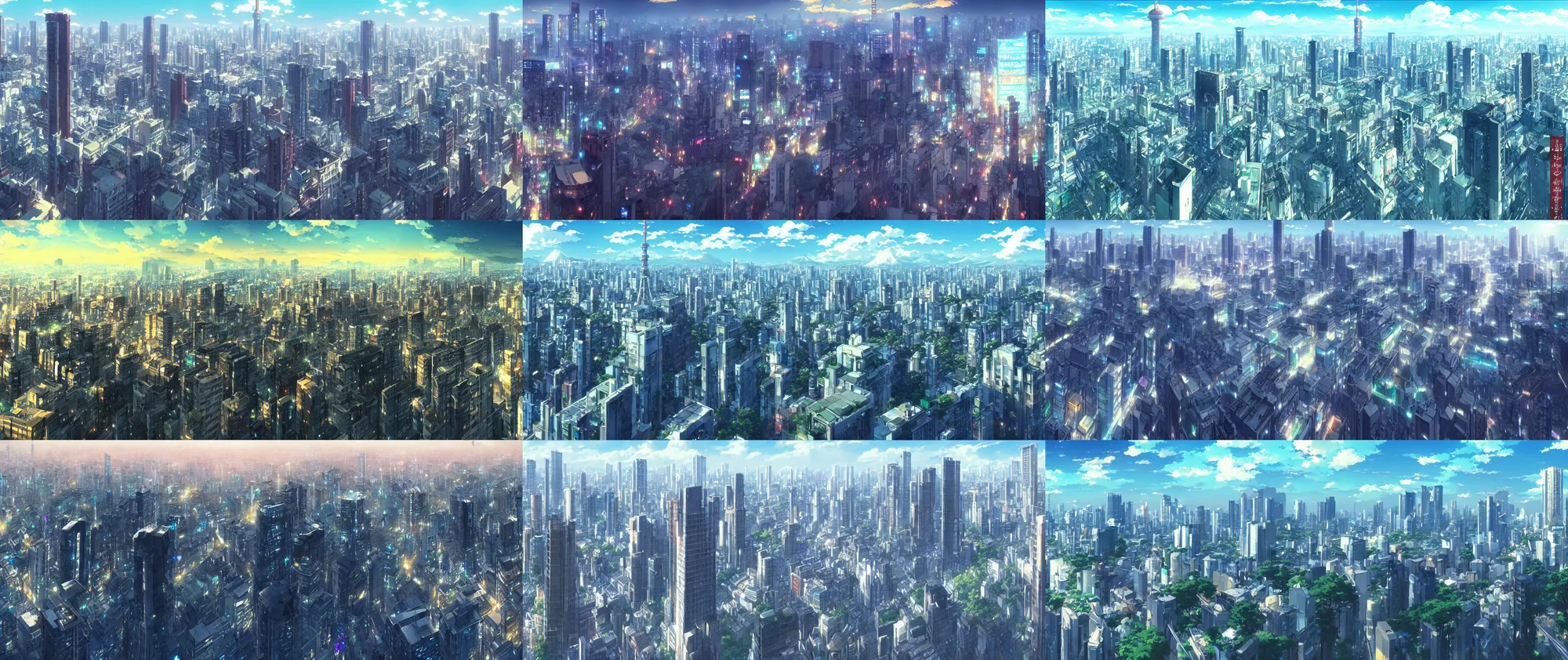 Image similar to a detailed matte painting of near-future Tokyo city from the makoto shinkai anime film kimi no ka wa, a city and highrise buildings, official art, cinematic view, HD wallpaper