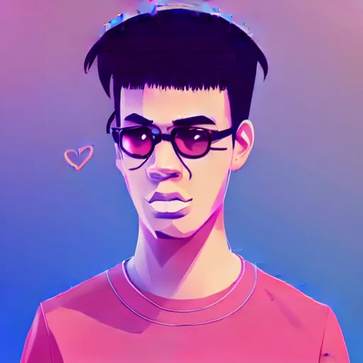 Image similar to 2 d character design, male rapper, vector art, digital art, portrait, 4 k, 8 k, sharp focus, smooth, illustration, concept art, music artist