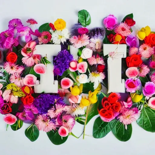 Image similar to words made of flowers