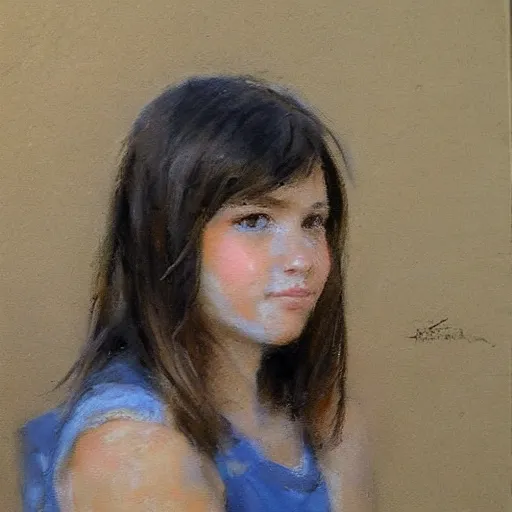 Image similar to Richard Schmid painting of a young beautiful