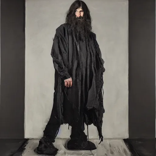 Image similar to a portrait of modern day grigori rasputin wearing hypebeast streetwear hoodie and pants by nicola samori, oil painting, realistic, 8 k, fear of god style