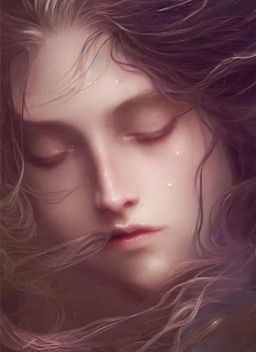 Prompt: beautiful one face portrait of a seductive princess zelda underwater murky light, wind blown hair! dark fantasy esoteric, closeup, d & d, fantasy, intricate, elegant, highly detailed, digital painting, artstation, concept art, matte, sharp focus, illustration, art by artgerm and tom bagshaw and greg rutkowski and alphonse mucha