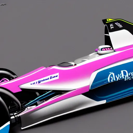 Image similar to detailed photo of a synthwave formula one car, 8 k.