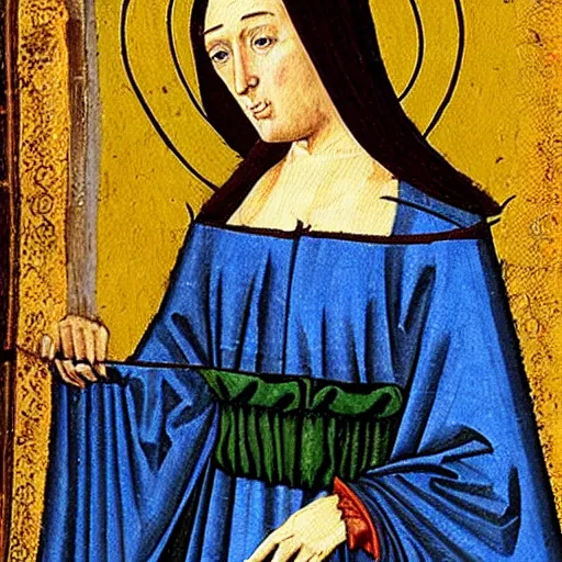 Prompt: medieval painting of kim kardashian