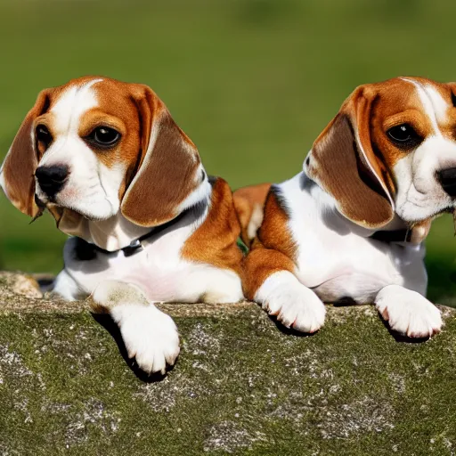 Prompt: a beagle with two heads