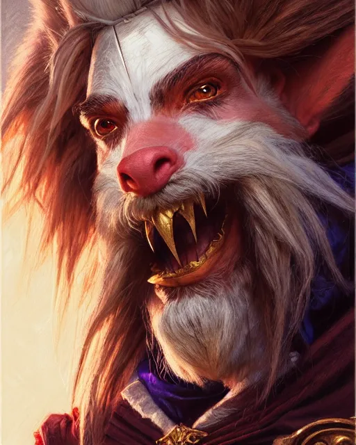 Prompt: portrait of sir didymus from the labyrinth, fine details, realistic shaded lighting poster by greg rutkowski, magali villeneuve, artgerm, jeremy lipkin and michael garmash and rob rey