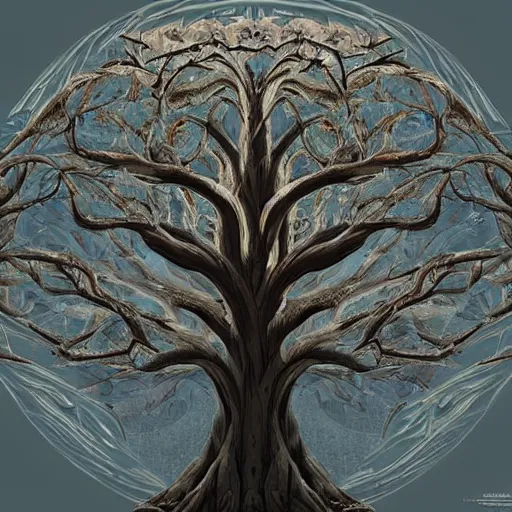 Image similar to The tree of life, top image of all time on /r/ConceptArt subreddit