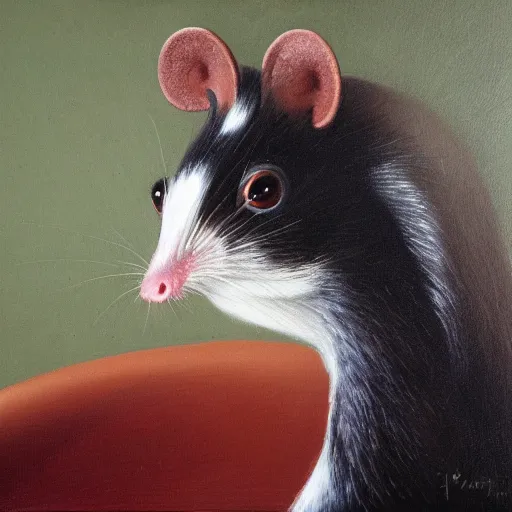 Prompt: portrait of a cockamouse, highly detailed, oil painting