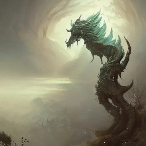 Prompt: a new creature from folklore, ethereal fantasy art by greg rutkowski