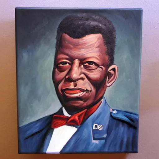 Prompt: “Oil painting of BB King as a World War 1 general, 4k”