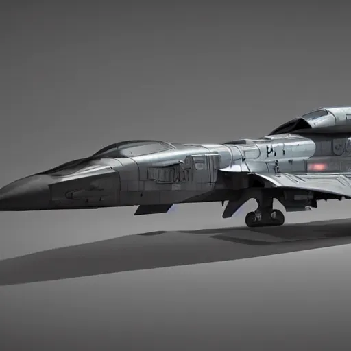 Image similar to cyberpunk concept inspired military jet, futuristic look, highly detailed body, very expensive, photorealistic camera shot, bright studio setting, studio lighting, crisp quality and light reflections, unreal engine 5 quality render