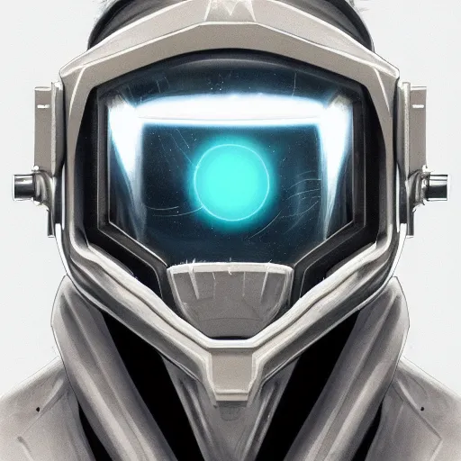 Image similar to concept art of scifi scientist helmet by jama jurabaev, brush stroke, trending on artstation, upper half portrait, symmetry, headpiecehigh quality, extremely detailed