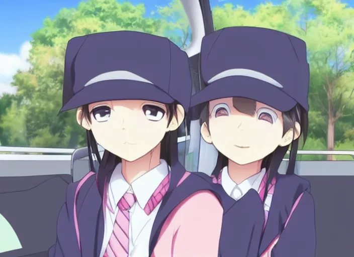 Prompt: bus driver cute kawaii in animanga