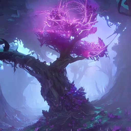 Image similar to arcane style forest tree root trap, root trap, bright art masterpiece artstation. 8k, sharp high quality artwork in style of Jose Daniel Cabrera Pena and Greg Rutkowski, concept art by Tooth Wu, blizzard warcraft artwork, hearthstone card game artwork, violet flower, violet flower, violet flower, portal