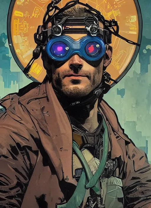 Prompt: cyberpunk lifeguard. portrait by ashley wood and alphonse mucha and laurie greasley and josan gonzalez and james gurney. splinter cell, apex legends, rb 6 s, hl 2, d & d, cyberpunk 2 0 7 7. realistic face. character clothing. vivid color. dystopian setting.