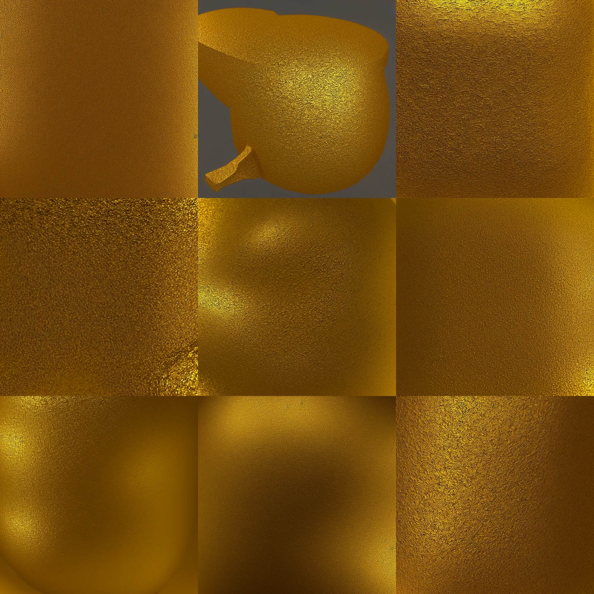 Prompt: high resolution gold texture, photorealistic, pbr, 8 k, 3 0 0 dpi, seamless, c 4 d, ue 5, blender, volumetric lighting, ray tracing, octane rendering, displacement map