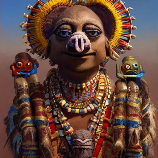 Image similar to an aztec sacrifice muppet, detailed, centered, digital painting, artstation, concept art, donato giancola, joseph christian leyendecker, wlop, boris vallejo, breathtaking, 8 k resolution, extremely detailed, beautiful, establishing shot, artistic, hyperrealistic, beautiful face, octane render, cinematic lighting, dramatic lighting, masterpiece