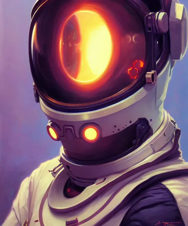 Image similar to Hacker man spaceman portrait, highly detailed, digital painting, artstation, concept art, smooth, sharp focus, illustration, art by artgerm and greg rutkowski and alphonse mucha