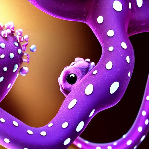 Image similar to a purple octopus birth. egg hatching. digital art. ultra realistic. hd. trending on artstation