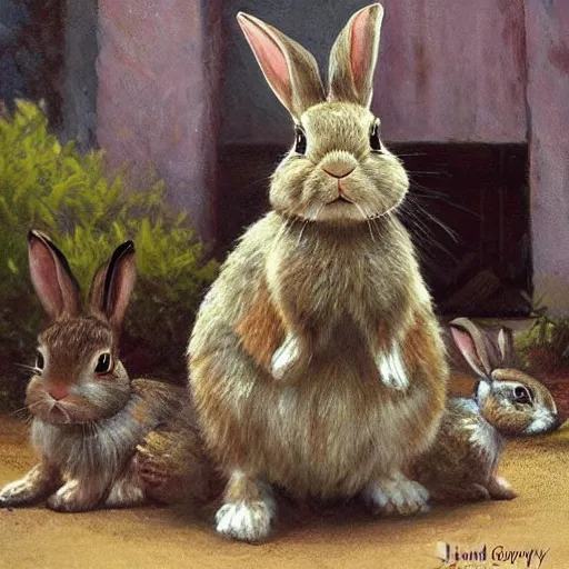 Image similar to rabbit mafia gangster by James Gurney.
