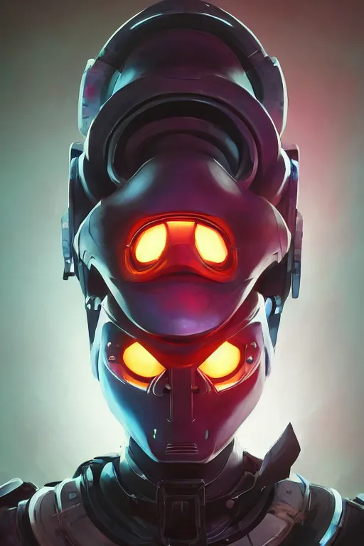 Image similar to epic mask helmet robot ninja portrait stylized as fornite style game design fanart by concept artist gervasio canda, behance hd by jesper ejsing, by rhads, makoto shinkai and lois van baarle, ilya kuvshinov, rossdraws global illumination radiating a glowing aura global illumination ray tracing hdr render in unreal engine 5