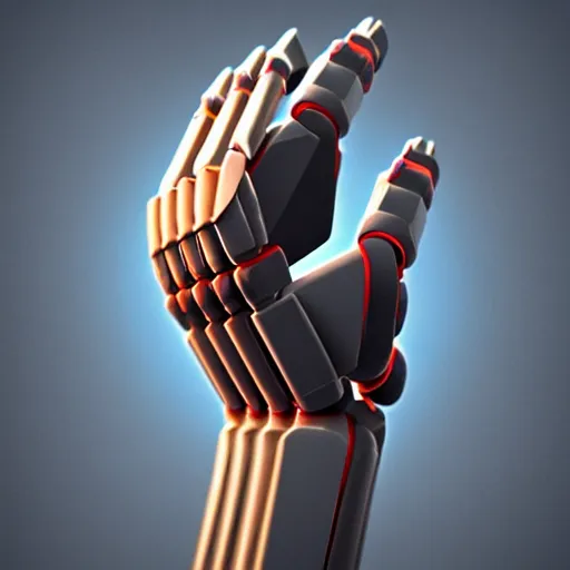 Image similar to abstract computer generated image of a robotic hand, dystopian, a low poly render by gabriel dawe, surrealism, trending on polycount, generative art, low poly, rendered in cinema 4 d, terragen