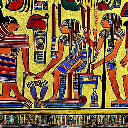 Prompt: a horrific hyper - detailed painting of the egyptian book of the dead