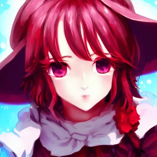 Image similar to full headshot portrait of Remilia Scarlet from Touhou, drawn by WLOP, by Avetetsuya Studios, attractive character, colored sketch anime manga panel, Remilia Scarlet from Touhou, trending on artstation