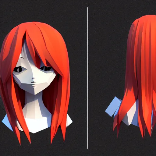 fairy tail character - lucy high poly low poly model 3D model 3D printable