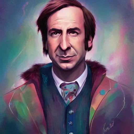 Image similar to saul goodman in the style of anna dittman and ross tran and charles dulac