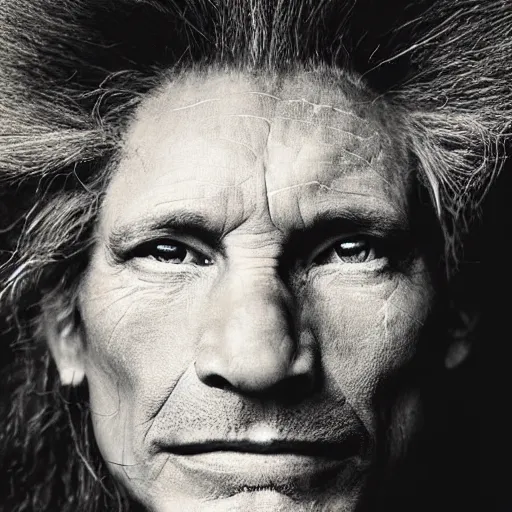 Prompt: portrait of lion - human hybrid, by annie leibovitz, portrait of a man, studio lighting