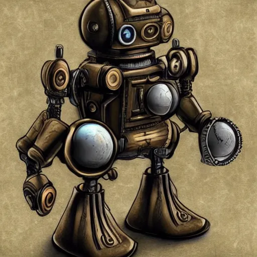 Prompt: a steampunk robot, photorealistic