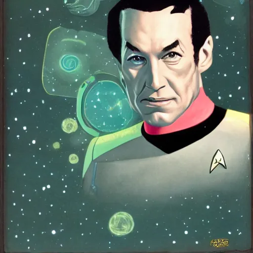 Image similar to a beautiful portrait of mister spok, star trek