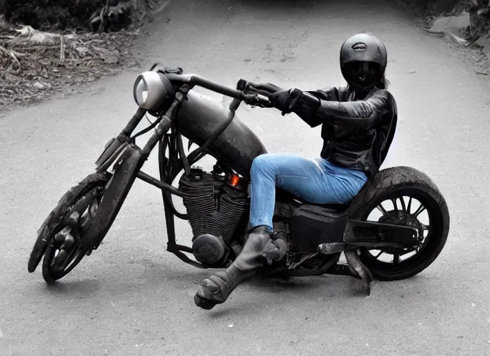 Image similar to bio-organic half-human motorbike