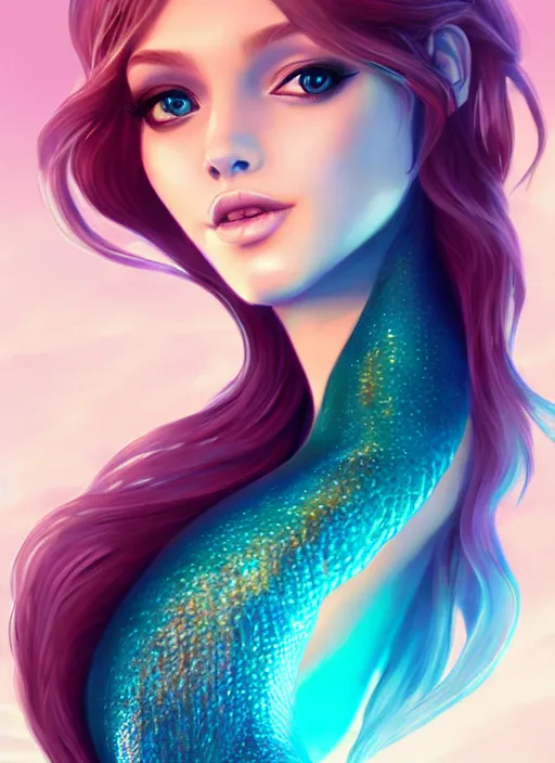 Image similar to very beautiful mermaid, artgerm, artstation, 4 k,