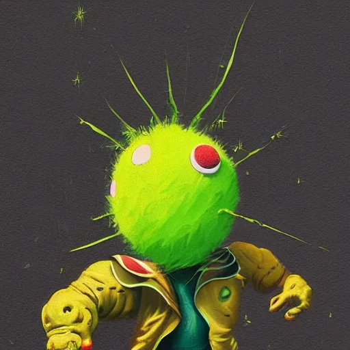 Image similar to a tennis ball monsters , digital art, fantasy, magic, trending on artstation, ultra detailed, professional illustration by Basil Gogos