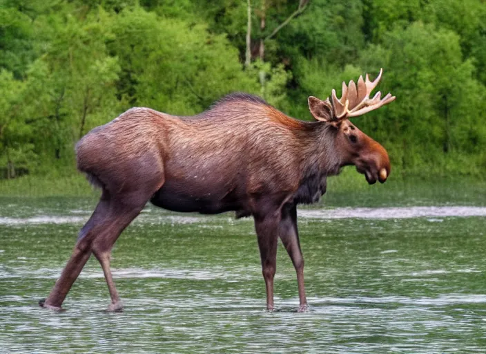 Image similar to an animal that's halfway between a moose and a crab