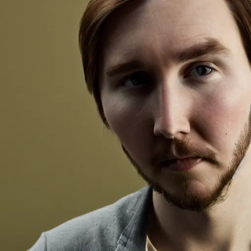 Prompt: photo of the lovechild of wil wheaton and paul dano